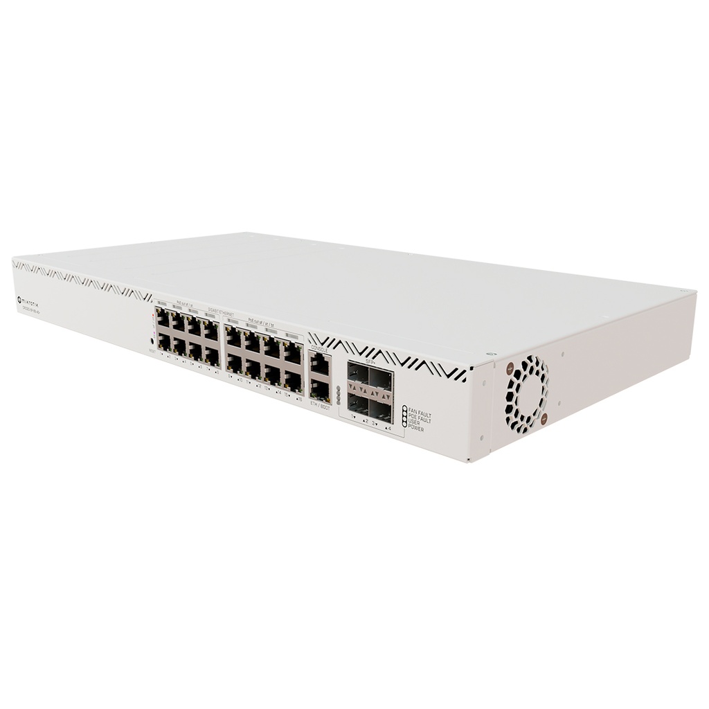 CRS320-8P-8B-4S+RM, Switch PoE CPU 800Mhz, RAM 256 MB, 17xGigaEth, 8xPoE, 8xPoE++, 4 SPF+ 10GEth, RouterOS L5 v7