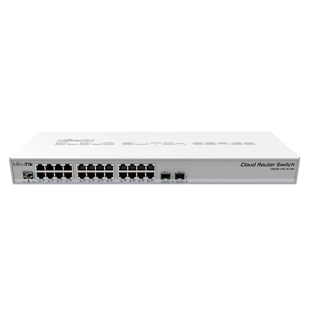 CRS326-24G-2S+RM, 24 Eth Gb 2 SFP+ 512MB RAM p/rack