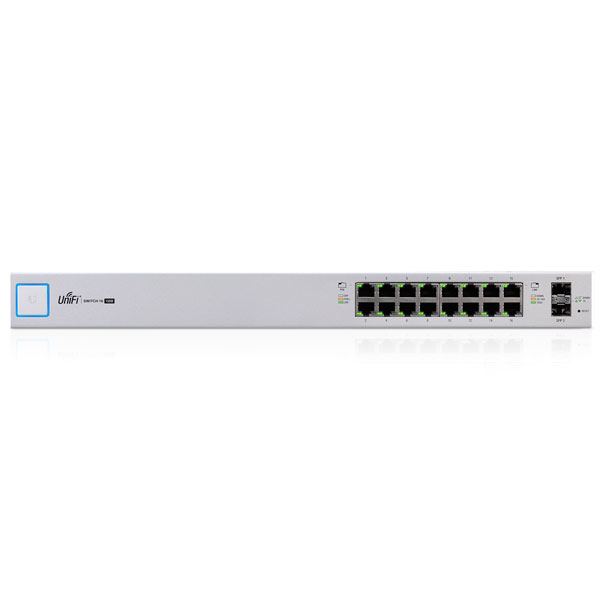 US-16-150W, Switch UniFi, 16 x GigaEth y 2 SFP. PoE Pasivo 24v y 802.3at/af, 150W