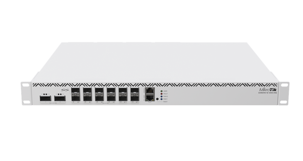 CCR2216-1G-12XS-2XQ, Ruteador CPU 16 núcleos 2000Mhz, RAM 16Gb, 12xSFP28 25Gbps, 2xQSFP28 100Gbps, RouterOS L6