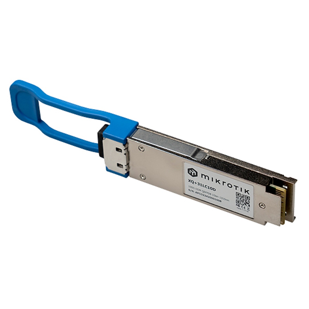 XQ+31LC10D, Módulo SFP, QSFP28, 100G, Mono-modo, Dual LC UPC, 1296nm, 1300nm, 1305nm, 1309nm, Hasta 10km.