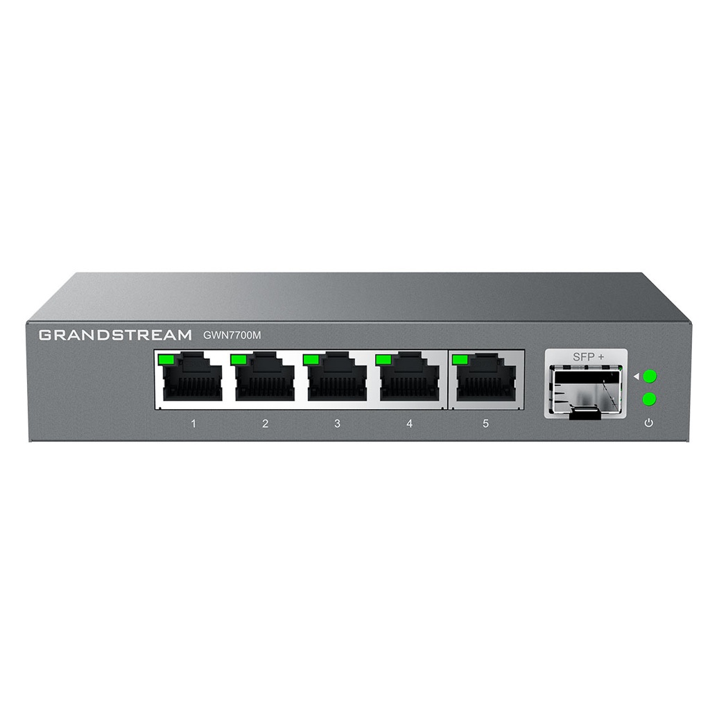 GWN7700M, Switch No Administrable, 5 puertos RJ45 de 100/1000/2500Mbps RJ45, 1× SFP+ para fibra