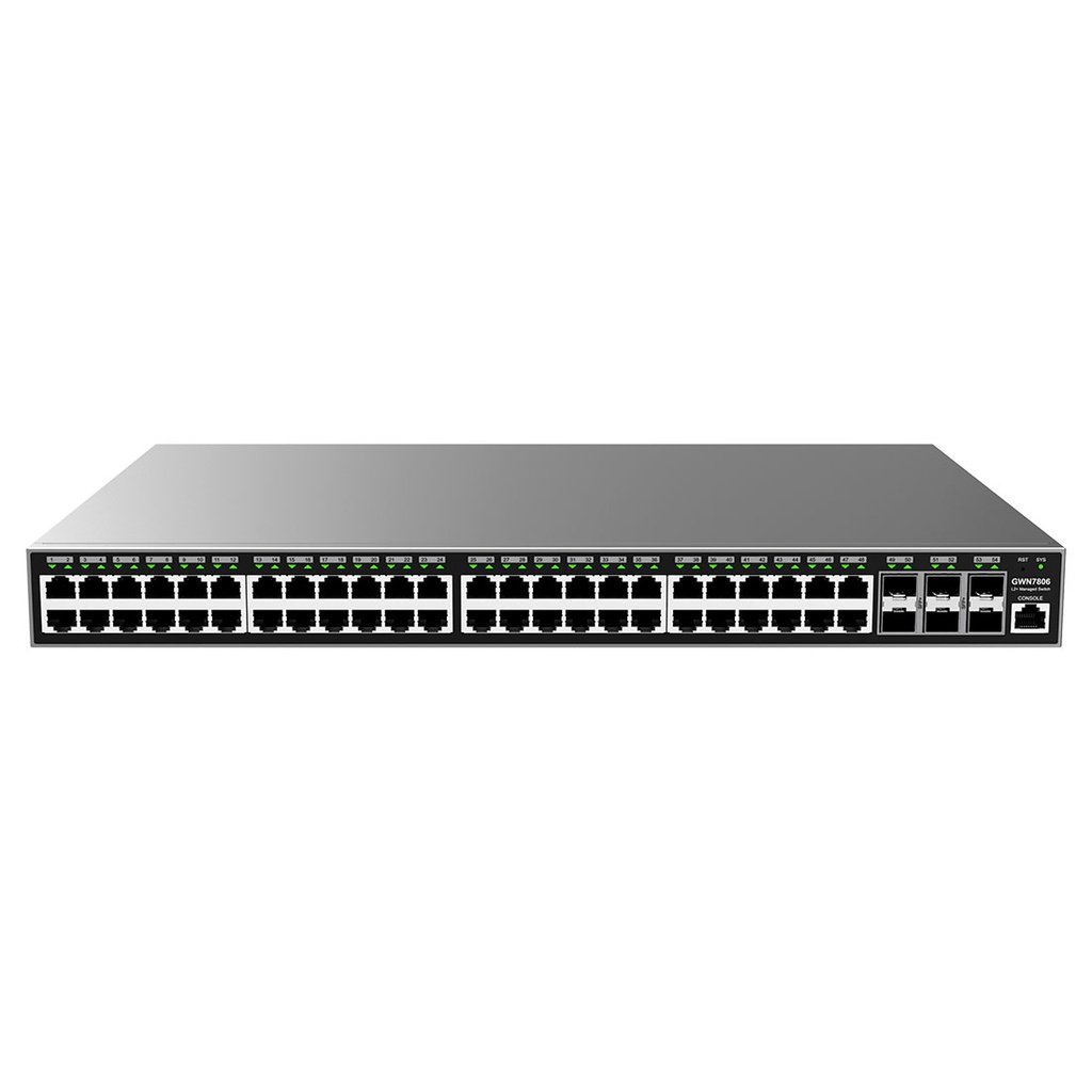 GWN7806, Switch Administrable capa 2, 48 x GigaEth y 6 x Giga SFP+