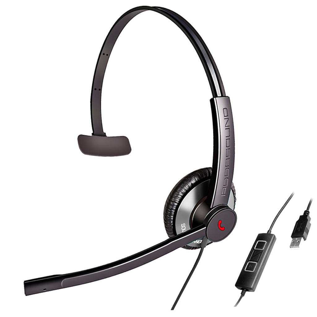 EPIC 511-G, Diadema ambiente extremo y controles, doble mic, USB y 3.5mm, gris (Monoaural)