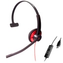 EPIC 511-R, Diadema ambiente extremo y controles, doble mic, USB y 3.5mm, rojo (Monoaural)