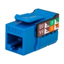 [352-V2714_BL] ​352-V2714/BL, Jacks cat 6 azul, 1Gb/s a 550mhz, 50 micras baño de oro, 750 inserciones plug jack, color azul