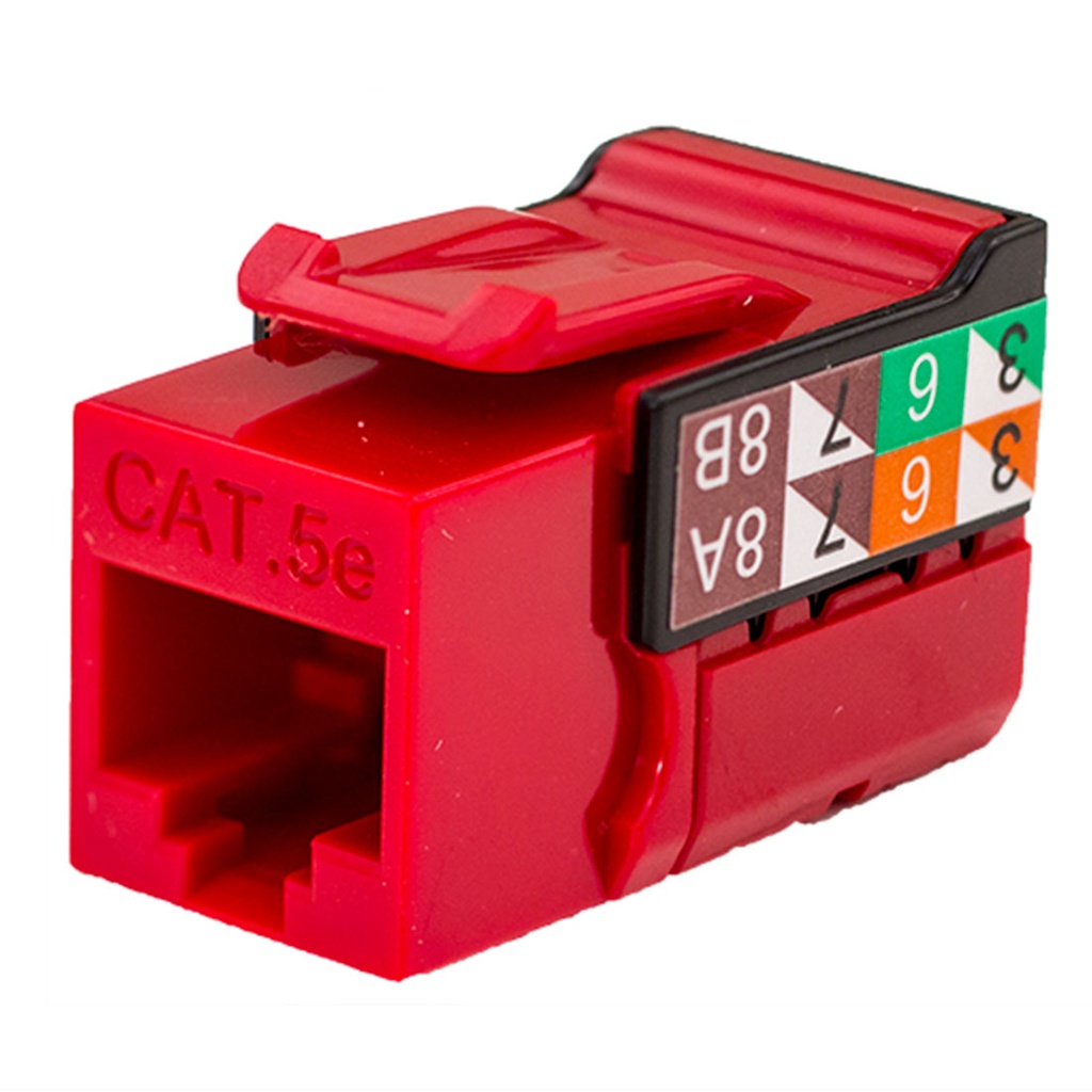 351-V2620/RD, Jacks Cat 5E, Keystone jack, color rojo