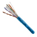 060-488/BL, Cable UTP Cat 6, forro azul, CMR, con cruceta interna, 550mhz, bobina 305mts (1,000ft)
