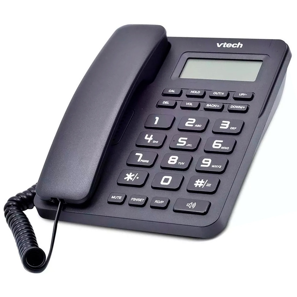 VTC500, Teléfono Análogo Alámbrico, Altavoz, Caller ID, Negro