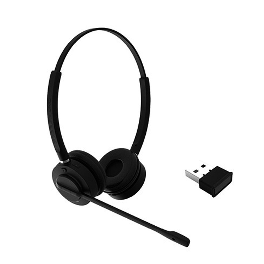 INSPIRE 16PRO, Diadema Binaural Profesional Bluetooth, cancelación ruido y eco avanzada, 30 mts de alcance, adaptador USB-BT