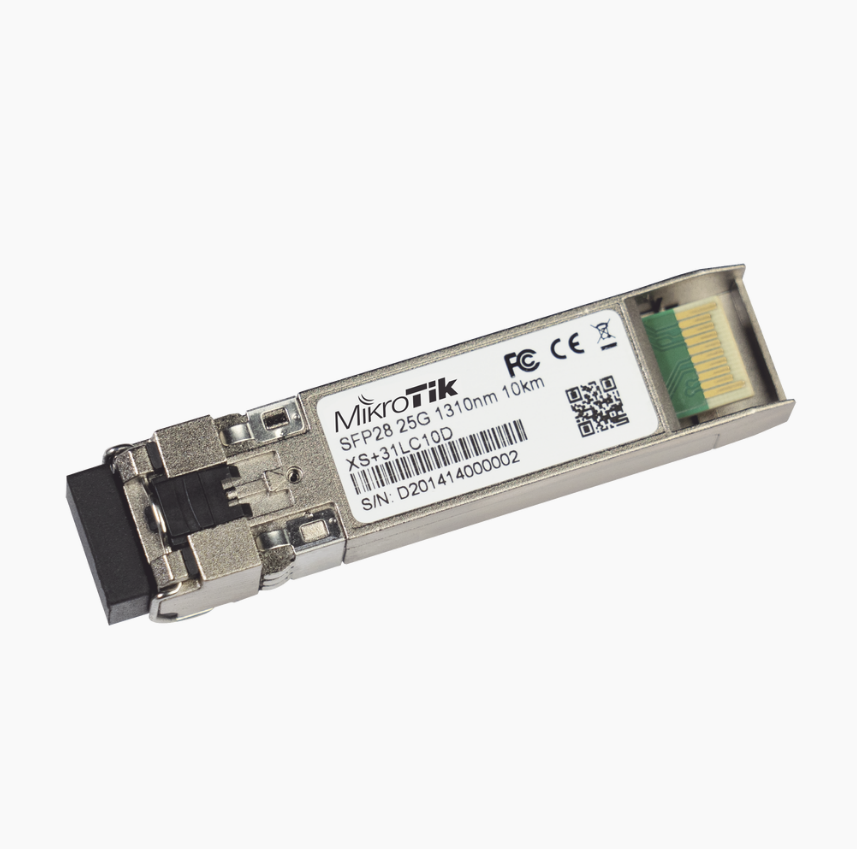 XS+31LC10D, Transceptor MiniGbic XSFP+ 1G/10G/25G LC Duplex para fibra Mono Modo 10 Kms