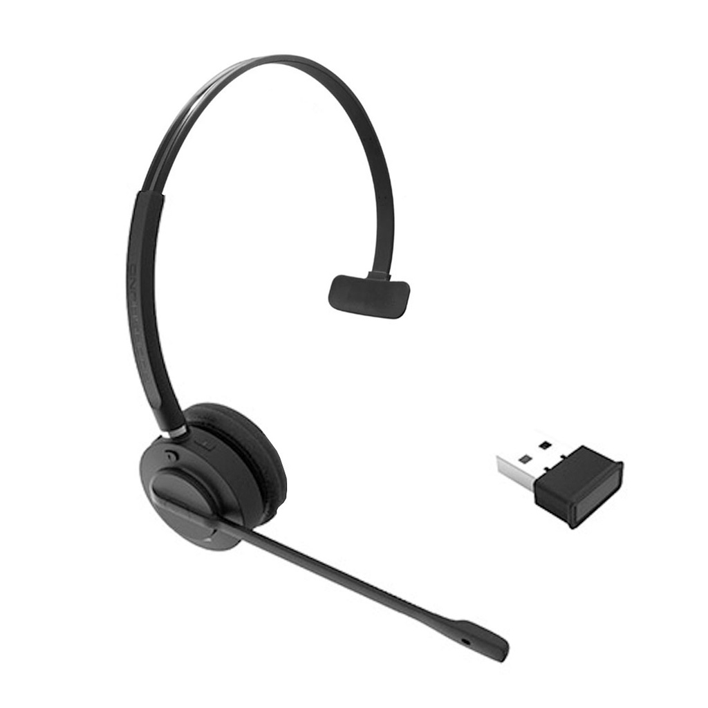 INSPIRE 16PRO-MONO C-D, Diadema Bluetooth Monoaural Profesional, cancelación ruido, 30 mts, adaptador USB-BT