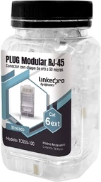 [TC6SG-100] TC6SG-100, Bote con 100 Piezas de Plug Modular RJ45 Cat6 blindado con pin de tierra, chapado de oro a 30 micras para durabilidad extrema