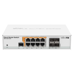 [CRS112-8P-4S-IN] CRS112-8P-4S-IN, Switch PoE 8 GbEth, 4 SFP, 160w, 802.3af/at y 24v pass