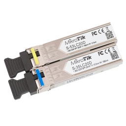 [S-3553LC20D] S-3553LC20D, Kit transceptores MiniGbic SFP 1.25G, LC, Fibra MM, DDMI, 20 Kms