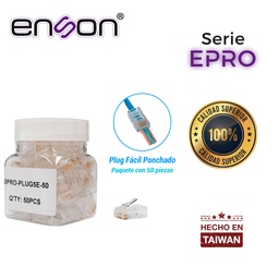 [EPRO-PLUG5E-50] EPRO-PLUG5E-50, PLUG FACIL PONCHADO ENSON BOTE DE 50 PZS PARA CABLE UTP CAT5E