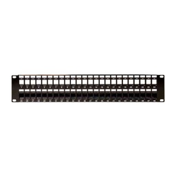 [043-384_48_2U] ​043-384/48/2U, Patch panel c/organizador posterior jacks vacio de 48 puertos