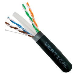 [​​069-557_US_CMXT] ​069-557/US/CMXT, Cable UTP Cat6, impermeable, exteriores, entierro directo (UV), 23 AWG, negro, carrete 1000 pies