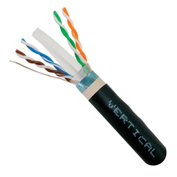 [​​069-561_CMXT] ​069-561/CMXT, Cable blindado F/UTP CAT6, impermeable exteriores, entierro directo (UV), 23 AWG, negro, carrete 1000 pies.